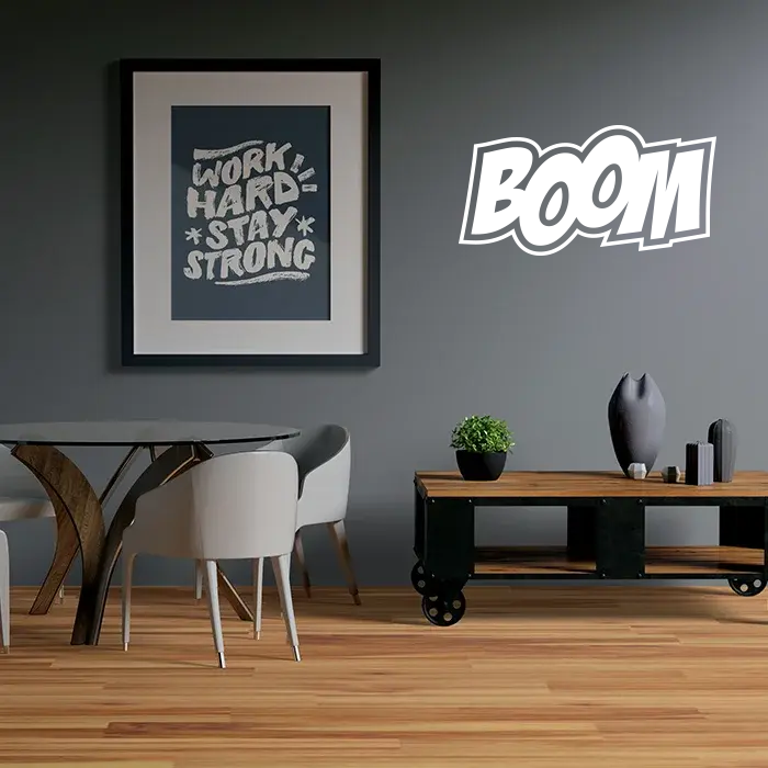 Samolepka na zeď: nápis BOOM - 90x46 cm