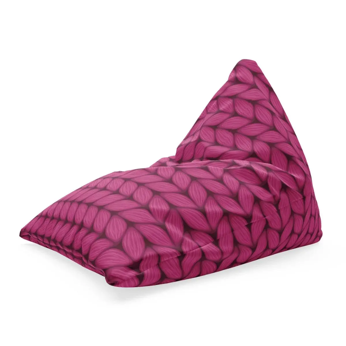 Sedací vak Triangl Pletení ve fuchsiové barvě: 120 x 100 x 100 cm