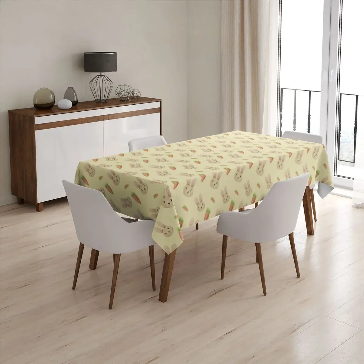 Ubrus Zajíček s mrkví - 90x90 cm