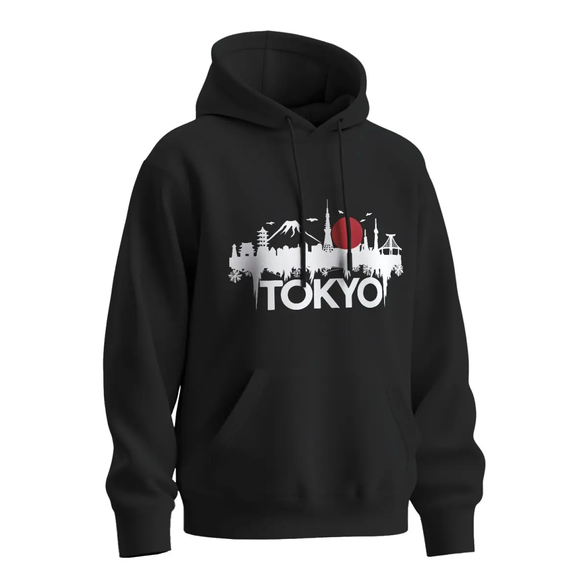 Mikina s potiskem Japonský sen - černá 4XL