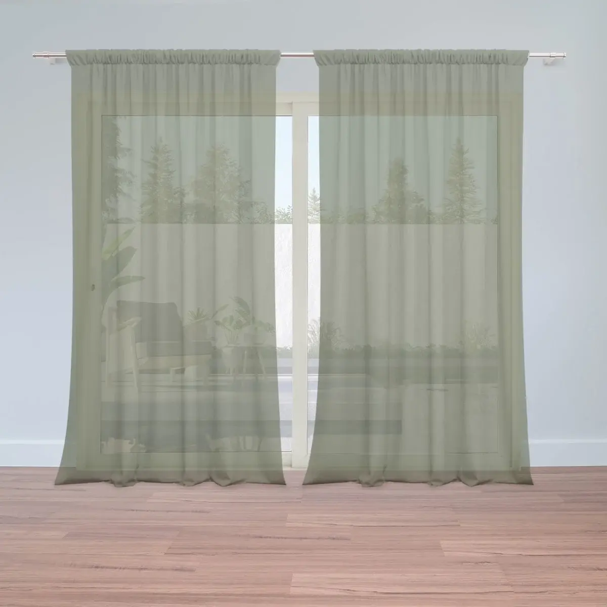 Záclony Vojenská zelená: 2ks 150x250cm