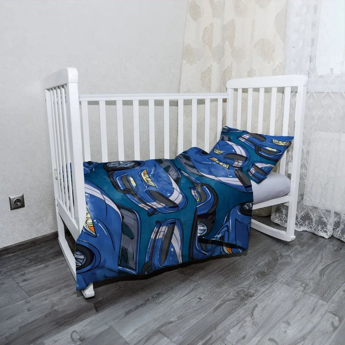Mikroplyšové dětské povlečení do postýlky Mustang Pattern - 120x90 / 40x60