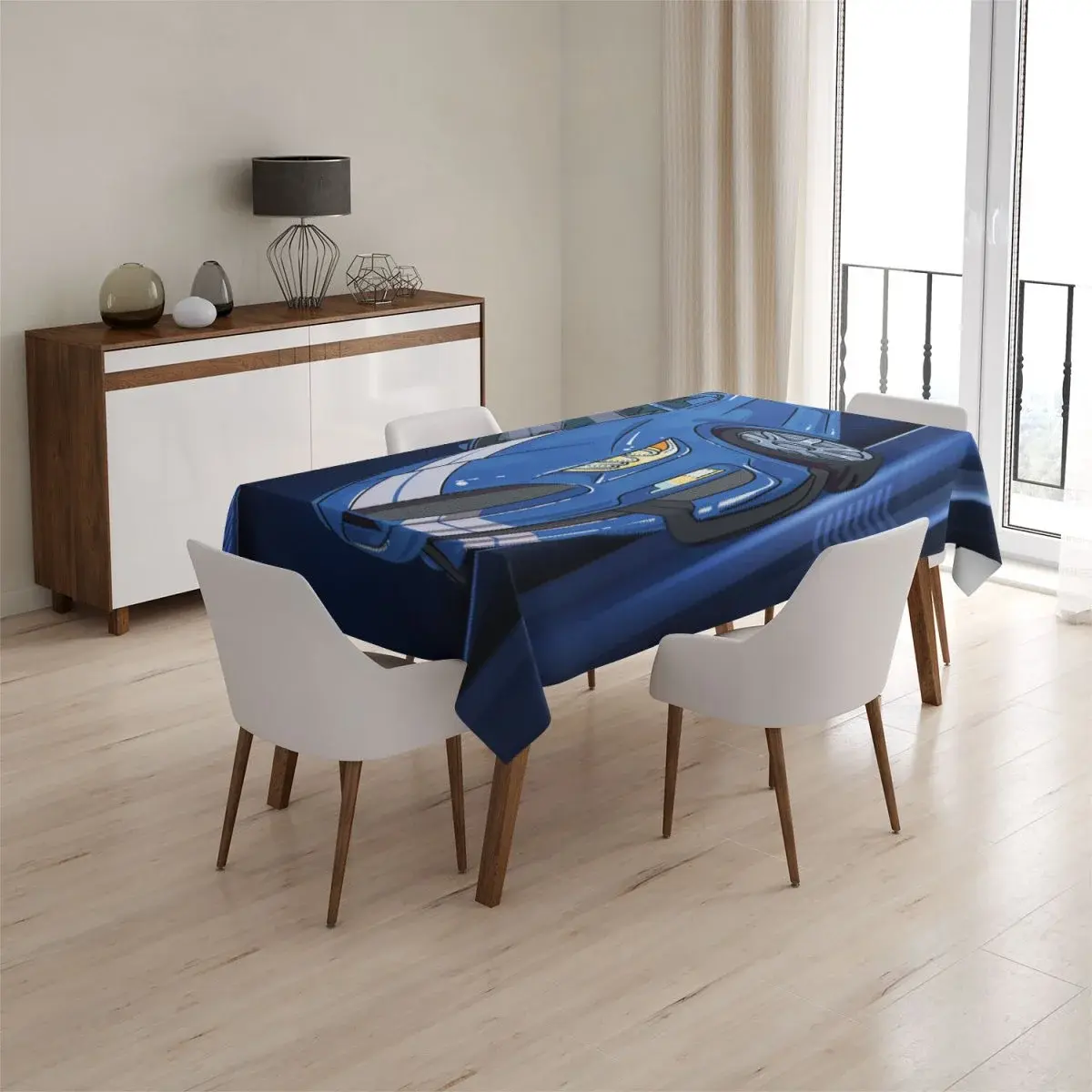 Ubrus Mustang Modré pozadí s pruhy - 145x240 cm