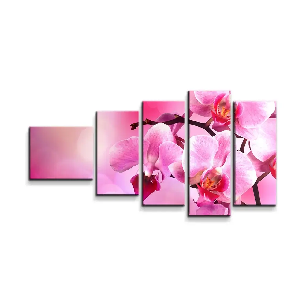 Obraz - 5-dílný Květy orchideje - 100x60 cm