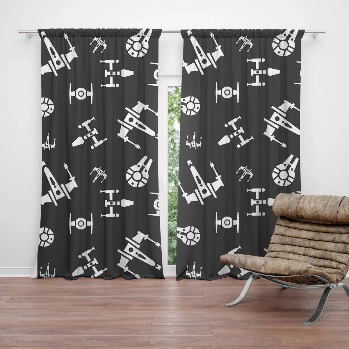 Závěs Star Wars Vesmírné lodě Pattern: 2ks 140x250cm