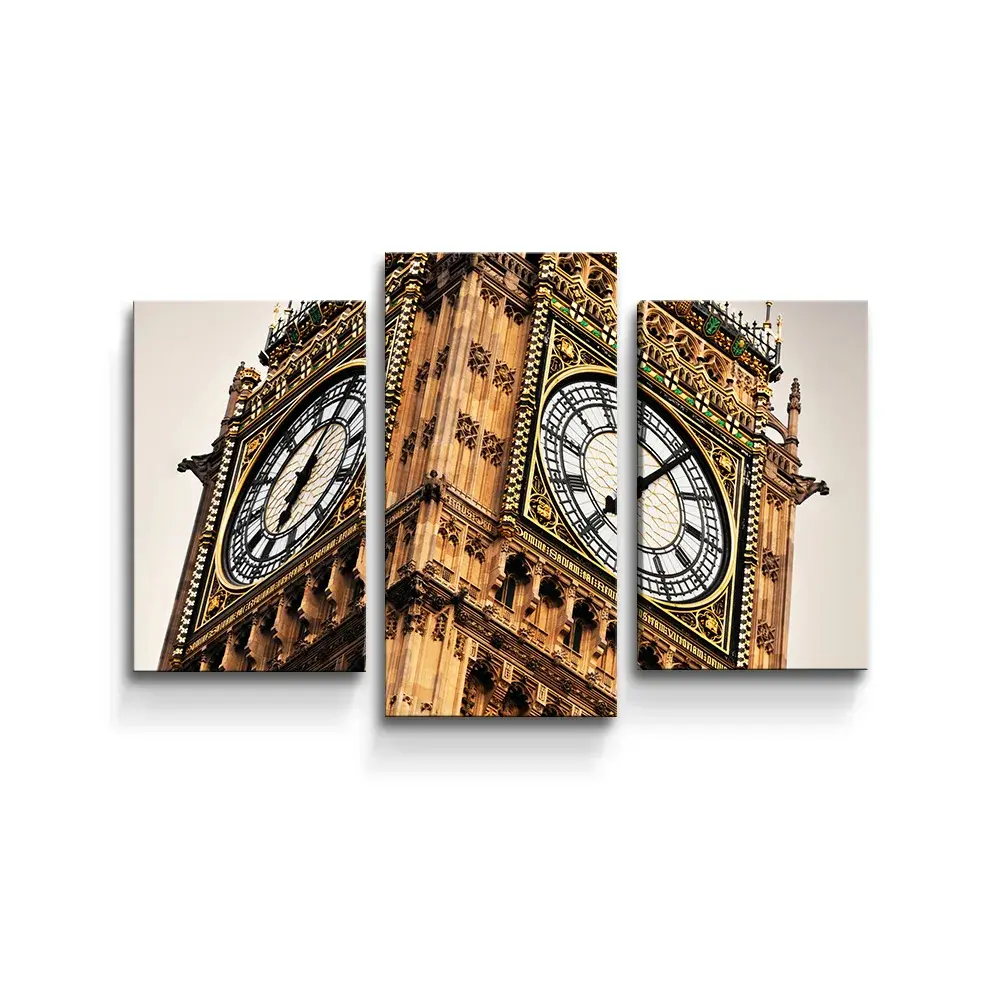 Obraz - 3-dílný Clock tower - 75x50 cm
