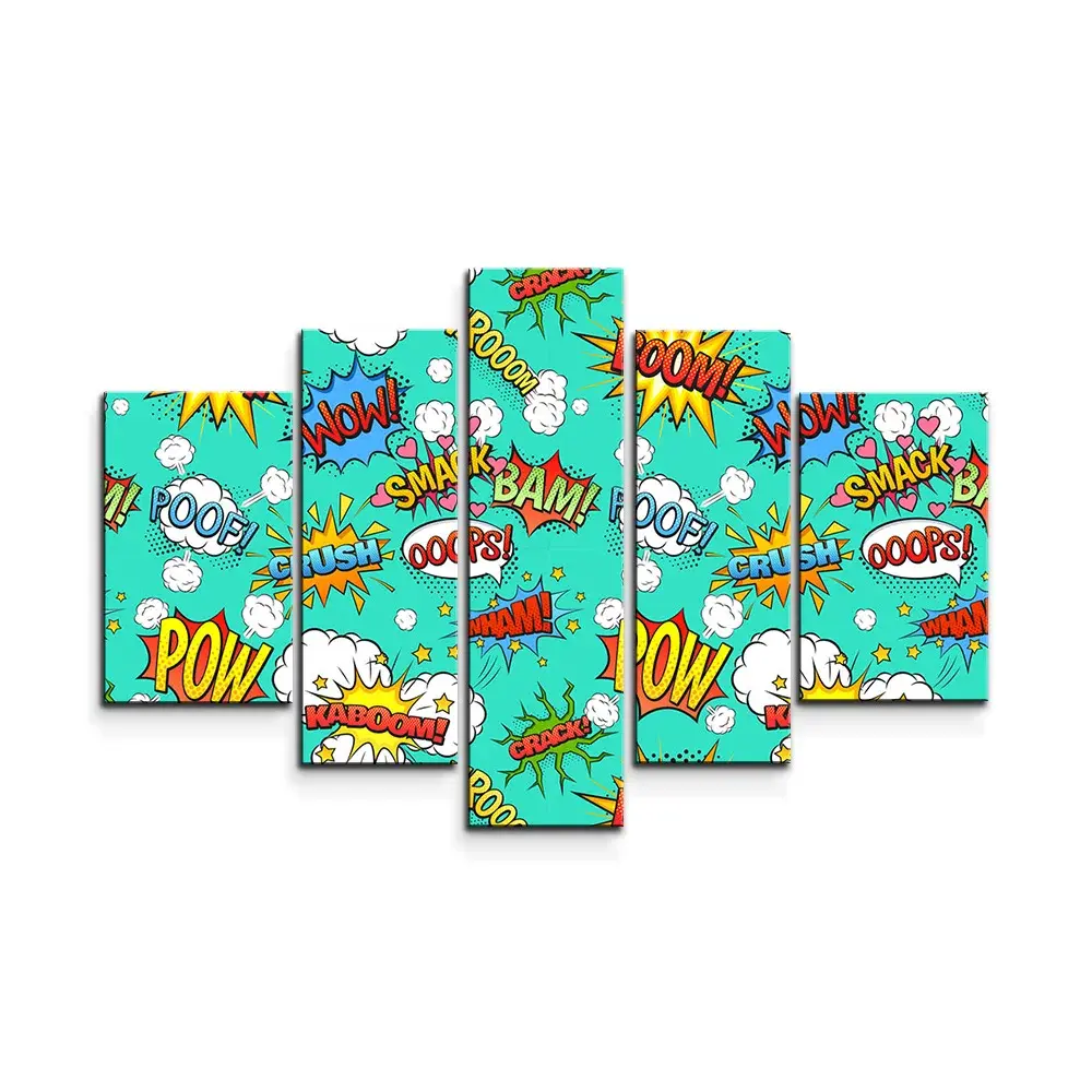 Obraz - 5-dílný Komiks - 125x90 cm