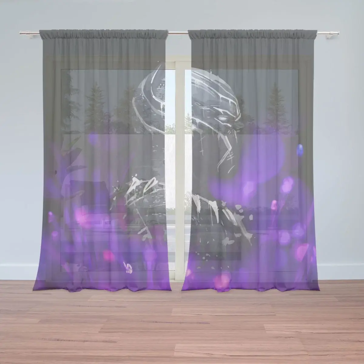 Záclony BLACK PANTHER Fialová luminescence: 2ks 150x250cm