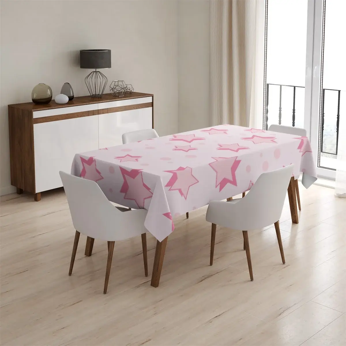 Ubrus Růžové hvězdičky - 90x90 cm