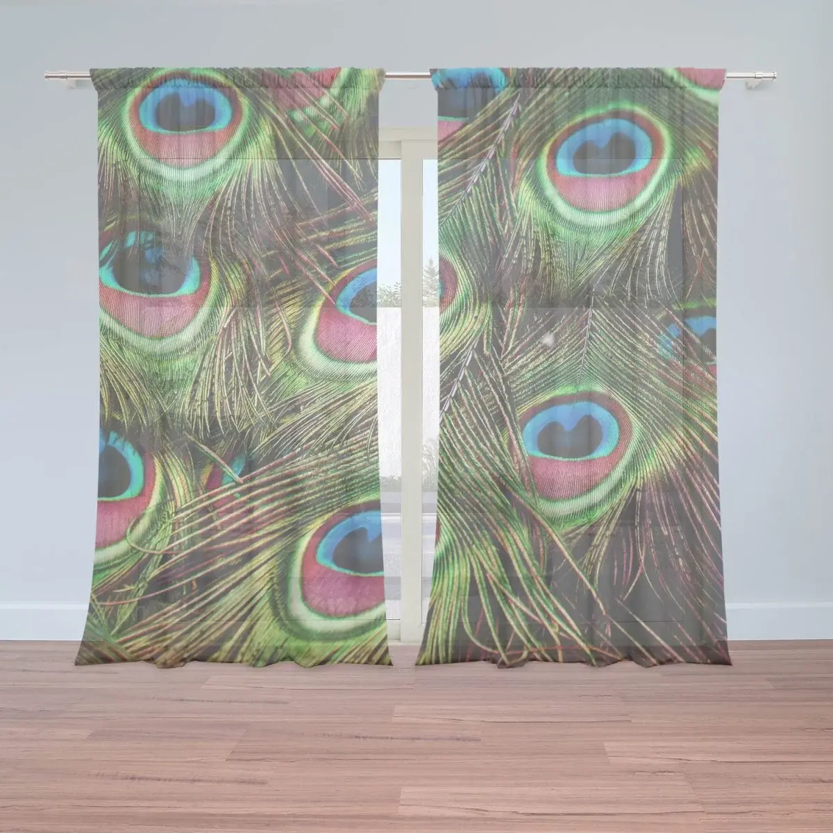 Záclony Paví peří: 2ks 150x250cm