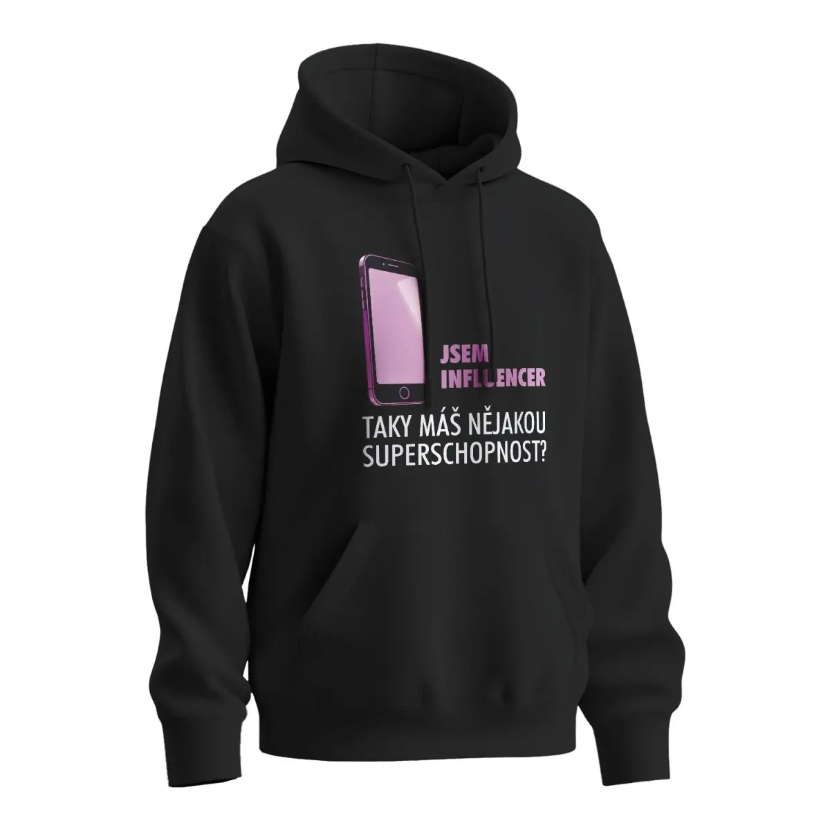 Mikina s potiskem Jsem influencer, taky máš nějakou superschopnost? - černá 3XL