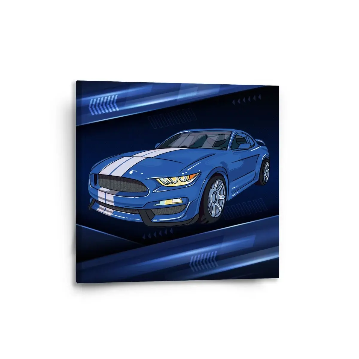 Obraz Mustang Modré pozadí s pruhy - 50x50 cm
