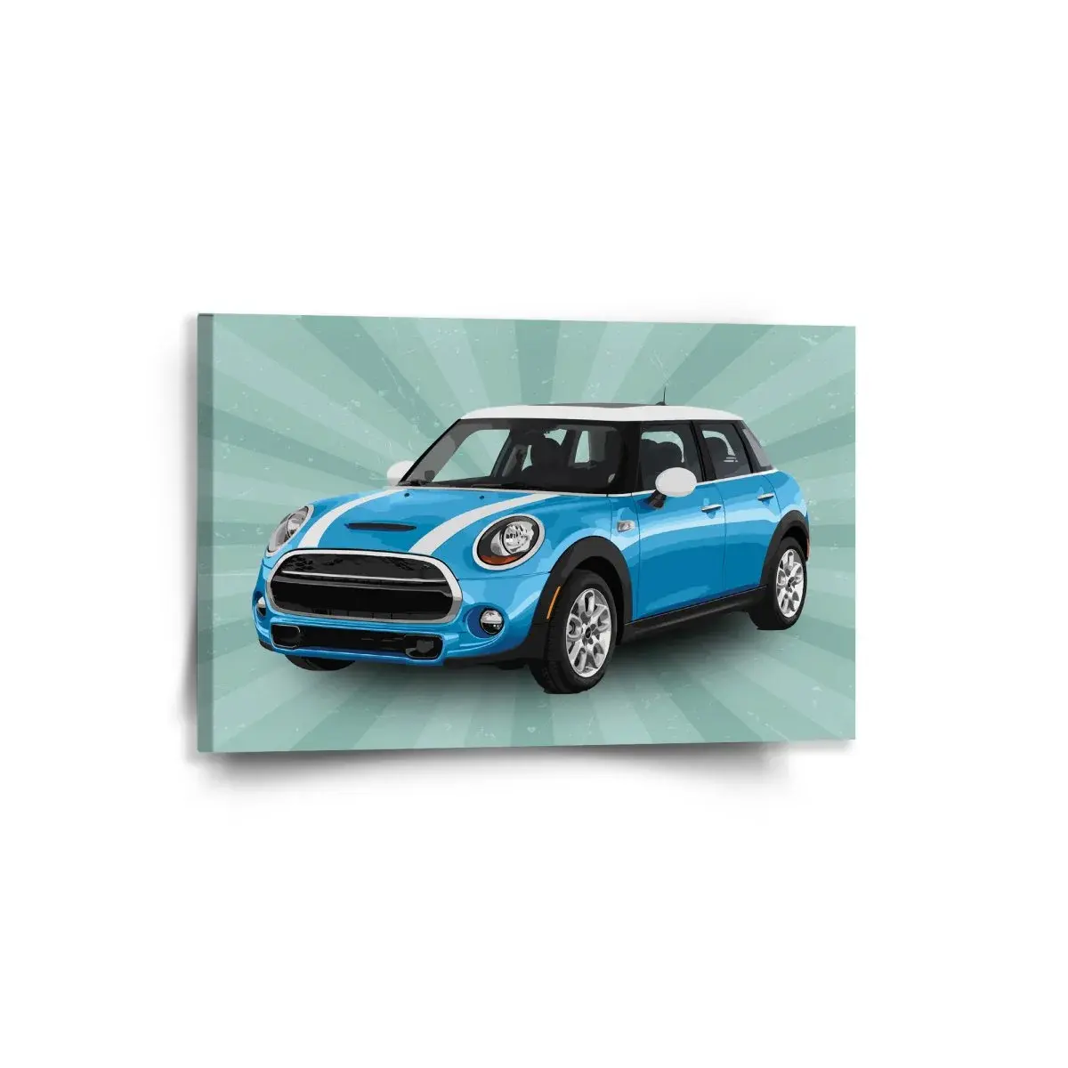 Obraz Mini sedan Zelené pozadí - 60x40 cm