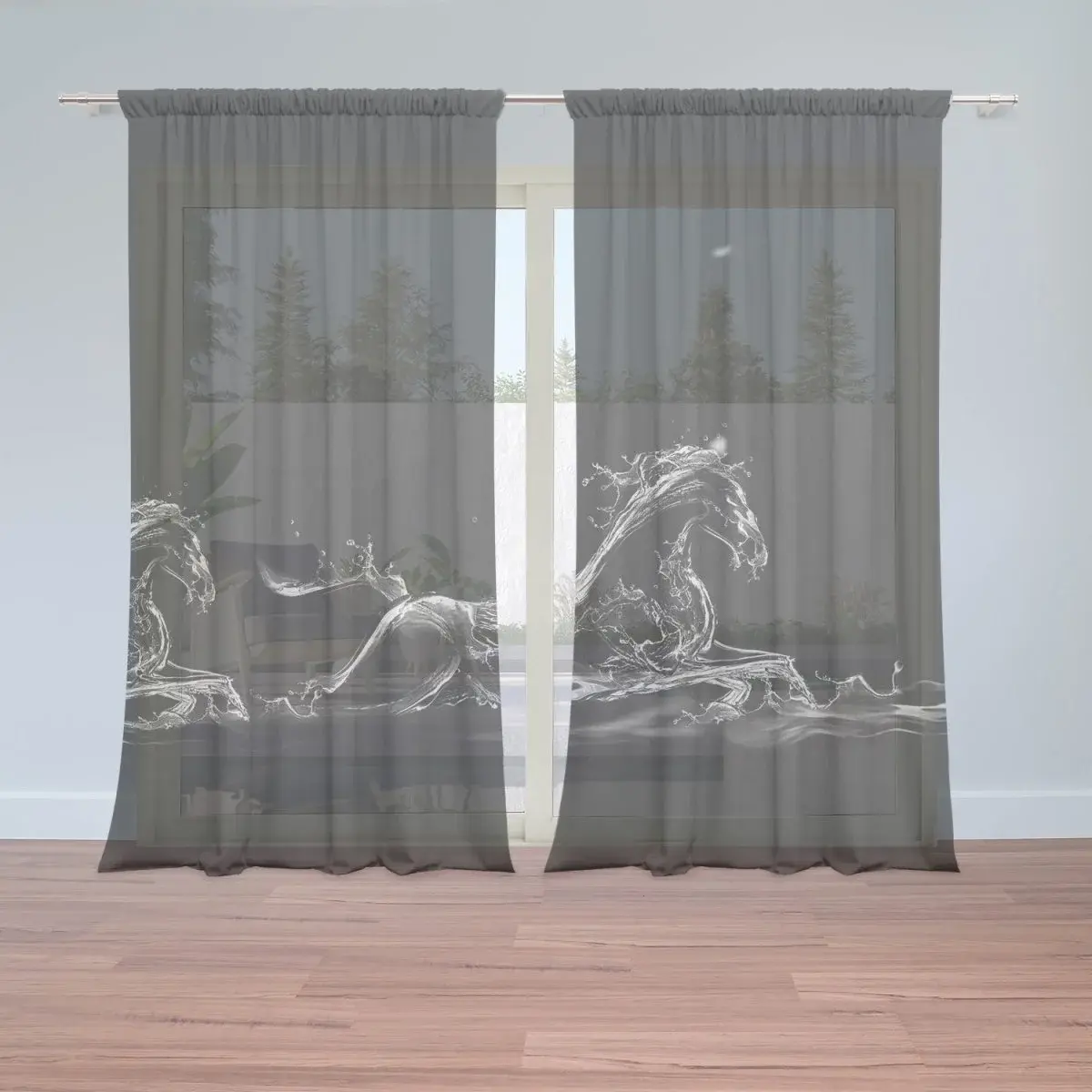 Záclony Vodní kůň: 2ks 150x250cm