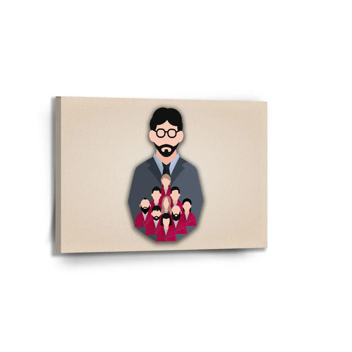 Obraz Money heist Profesor a jeho tým Béžová - 90x60 cm