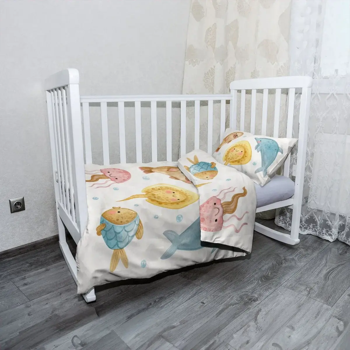 Dětské povlečení do postýlky Podmořská parta - 130x90 / 40x60