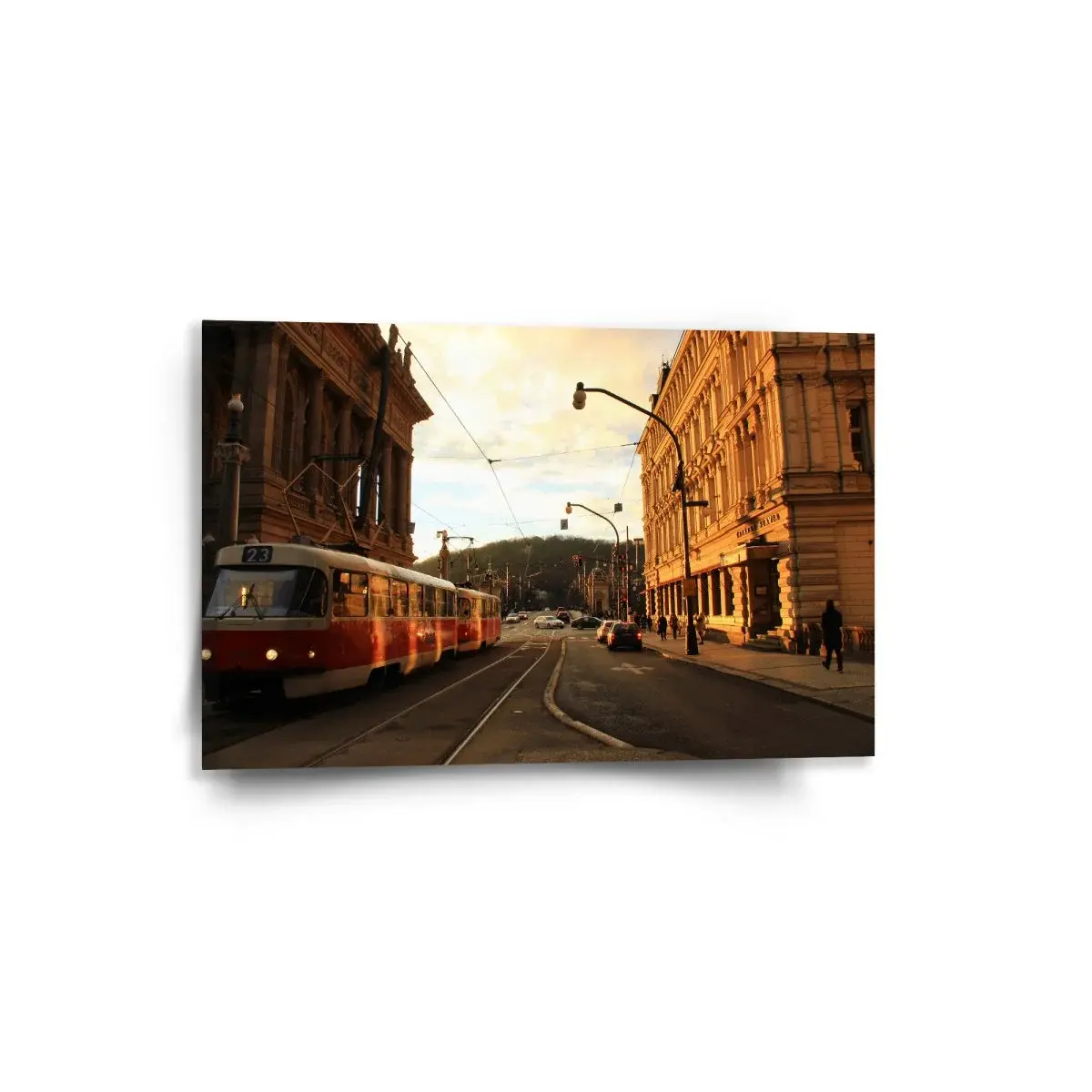 Obraz Tramvaj v historickém městě - 60x40 cm