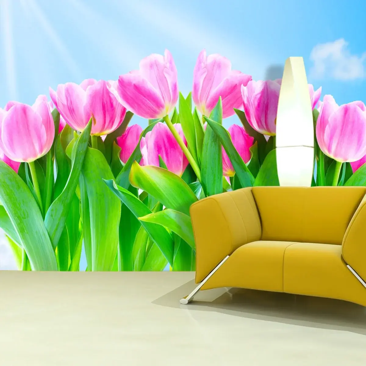 Tapeta Růžové tulipány - 208x125 cm