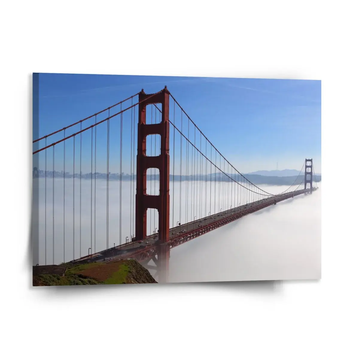 Obraz Golden Gate v mlze - 150x110 cm
