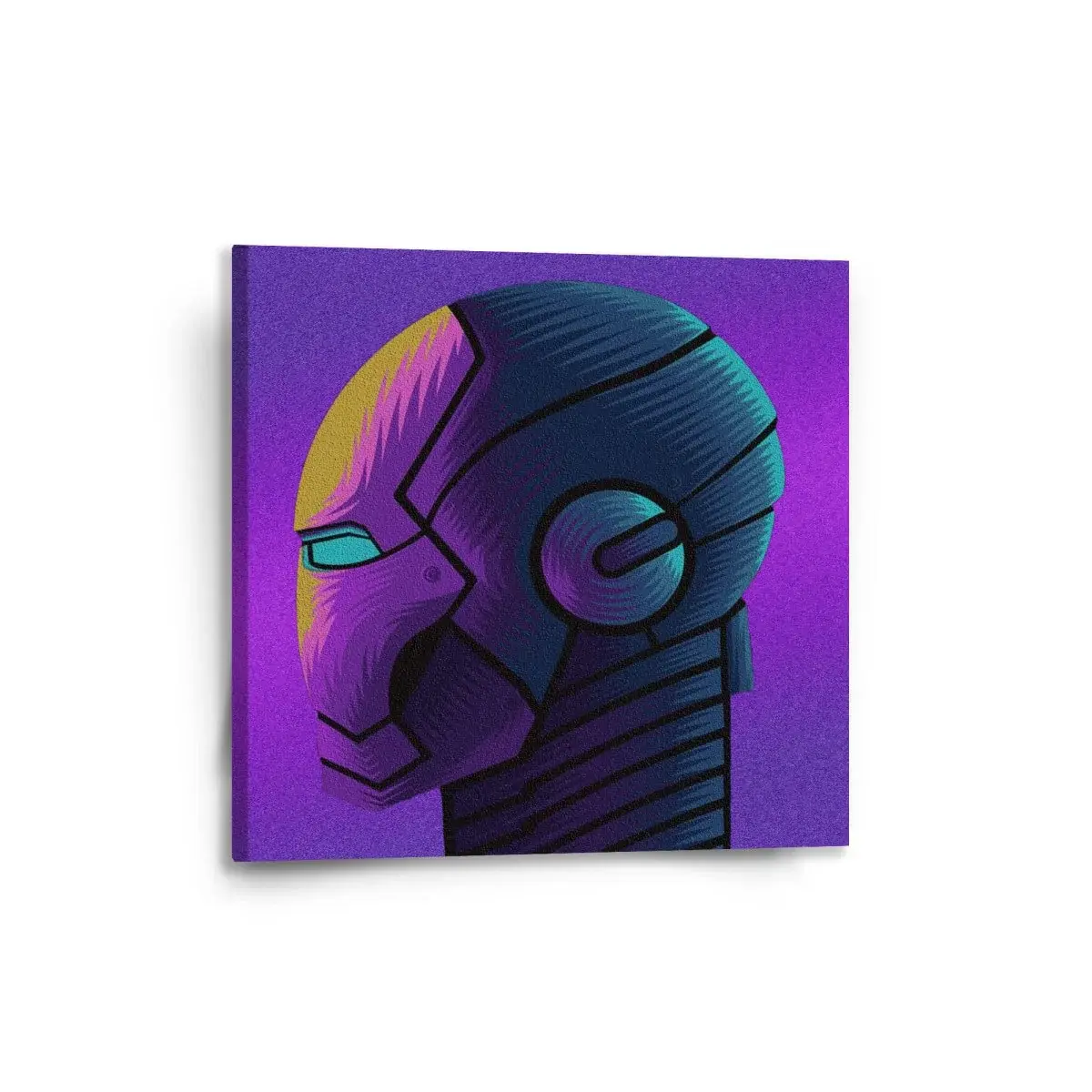 Obraz Iron Man Helma na fialové - 50x50 cm