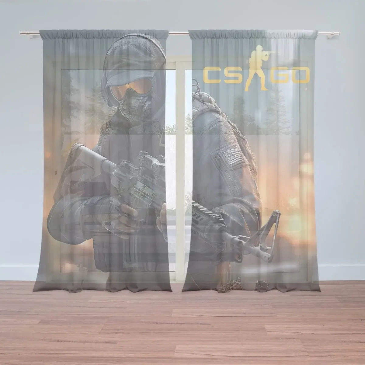 Záclony CS:GO Voják 2: 2ks 150x250cm