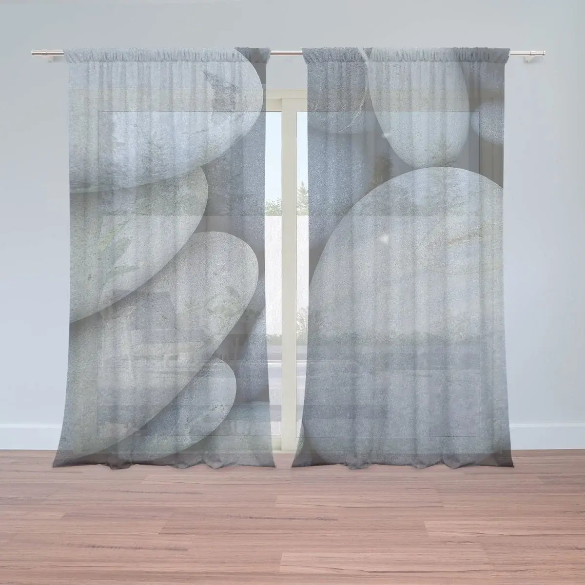 Záclony Černé kameny: 2ks 150x250cm