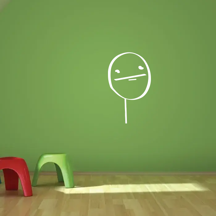 Samolepka na zeď: Meme poker face -