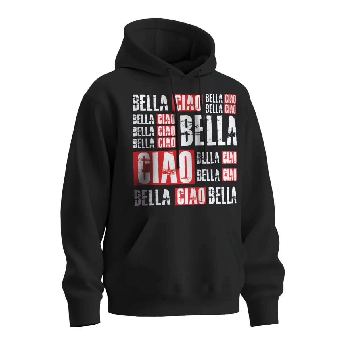 Mikina s potiskem La Casa de Papel Professor or Bella Ciao motiv 2 - černá