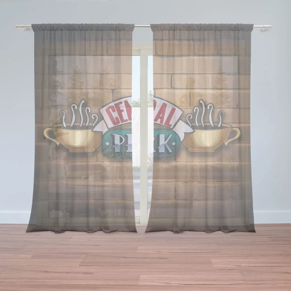 Záclony Seriál přátelé CENTRAL PERK Cihly: 2ks 150x250cm