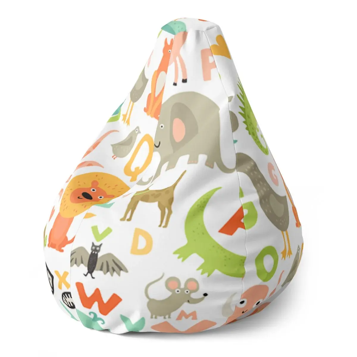 Sedací vak Pear Zoo abeceda - 140 x 100 x 25 cm