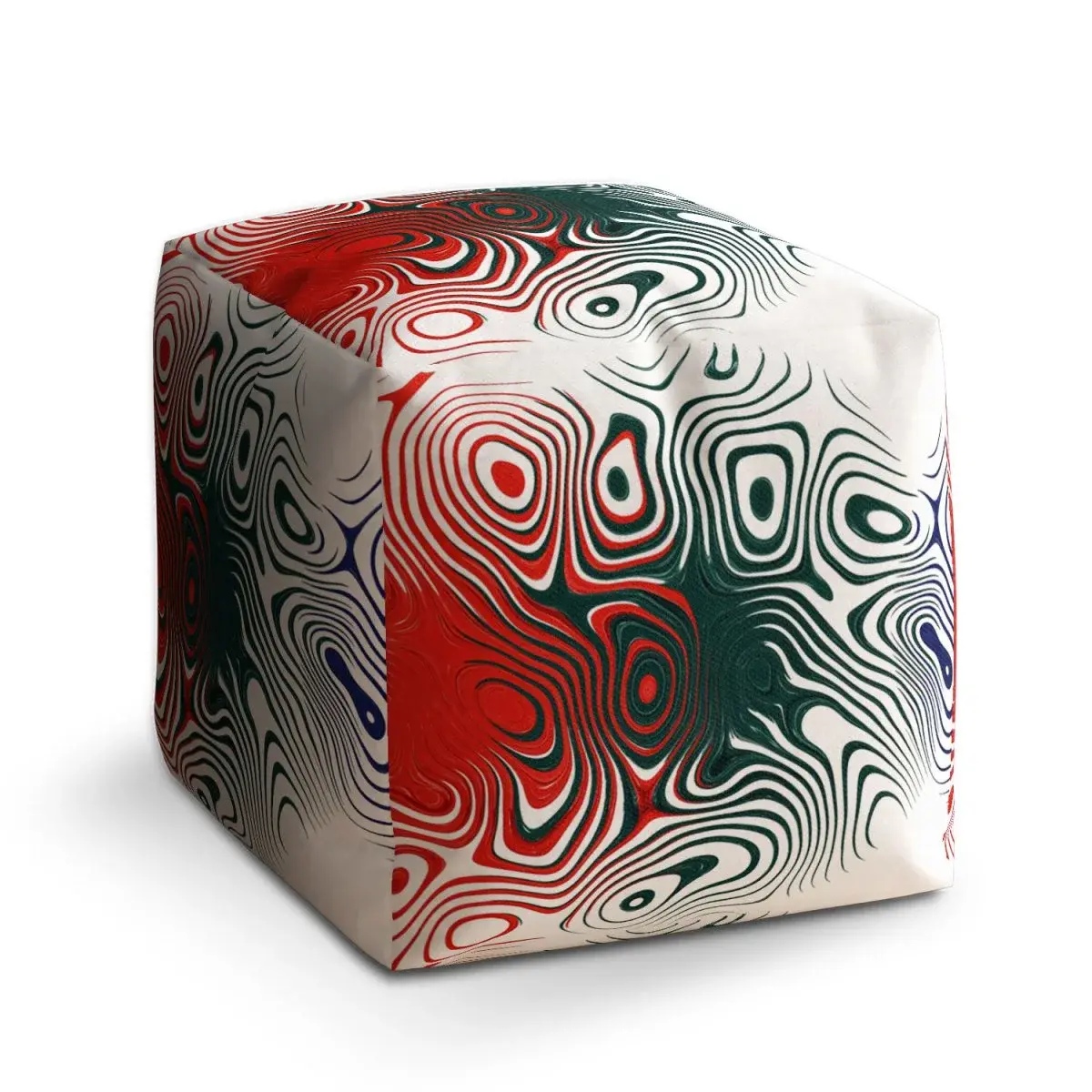 Taburet Cube Dvoubarevná abstrakce - 50x50x50 cm