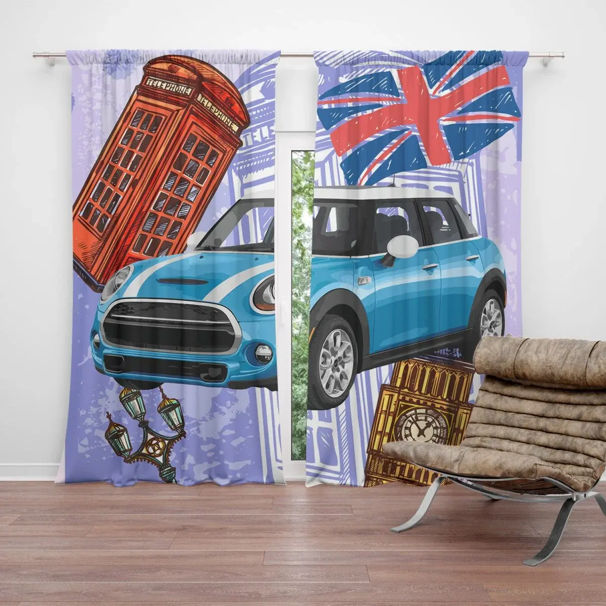 Závěs Mini sedan Londýn: 2ks 140x250cm