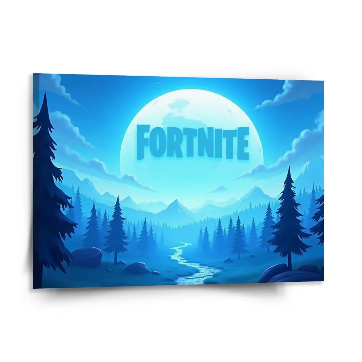 Obraz FORTNITE Modré údolí s měsícem - 150x110 cm