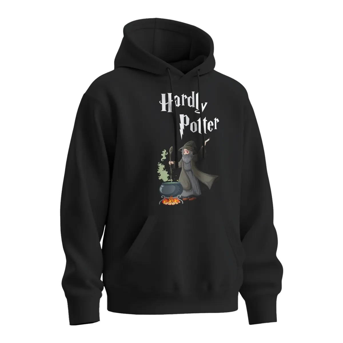 Mikina s potiskem Hardly Potter - černá 5XL