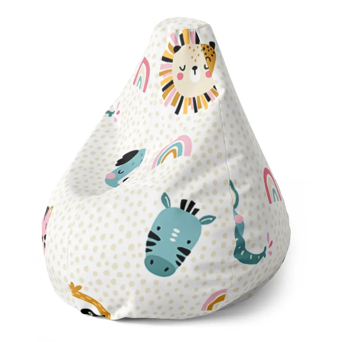 Sedací vak Pear Hroch, zebra a slunce - 140 x 100 x 25 cm