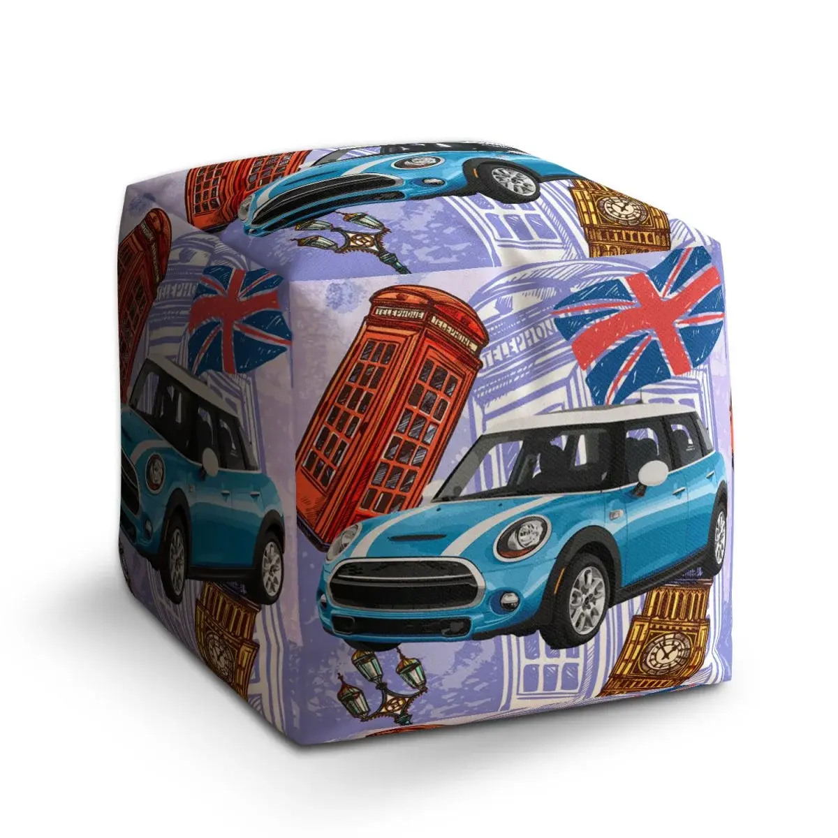 Taburet Cube Mini sedan Londýn - 50x50x50 cm