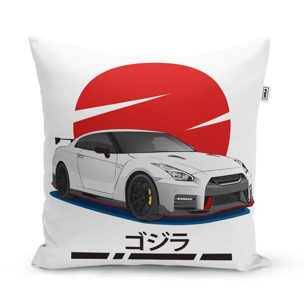 Polštář Nissan GTR 35 Japonské slunce - 40x40 cm