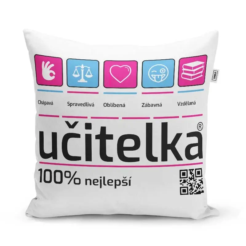 Polštář Učitelka: 40x40 cm