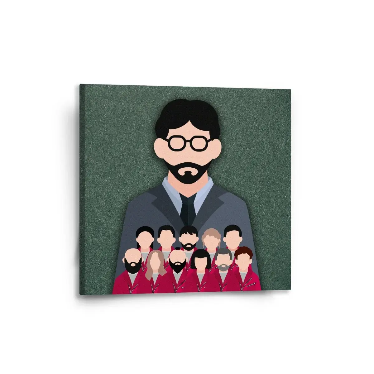 Obraz Money heist Profesor a jeho tým Zelená - 50x50 cm