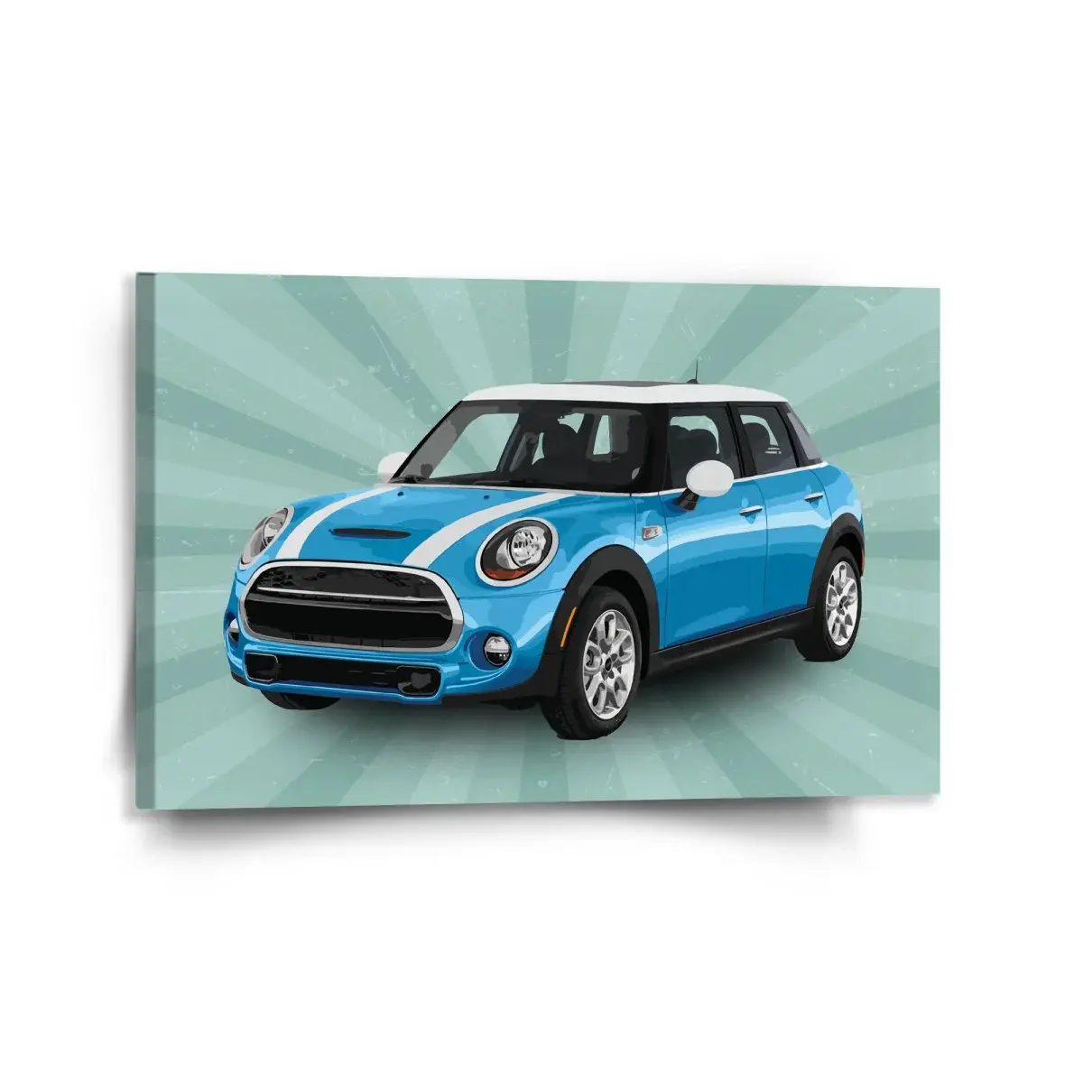 Obraz Mini sedan Zelené pozadí - 120x80 cm