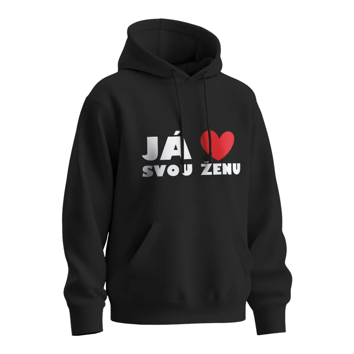 Mikina s potiskem Já miluju svou ženu - černá 4XL