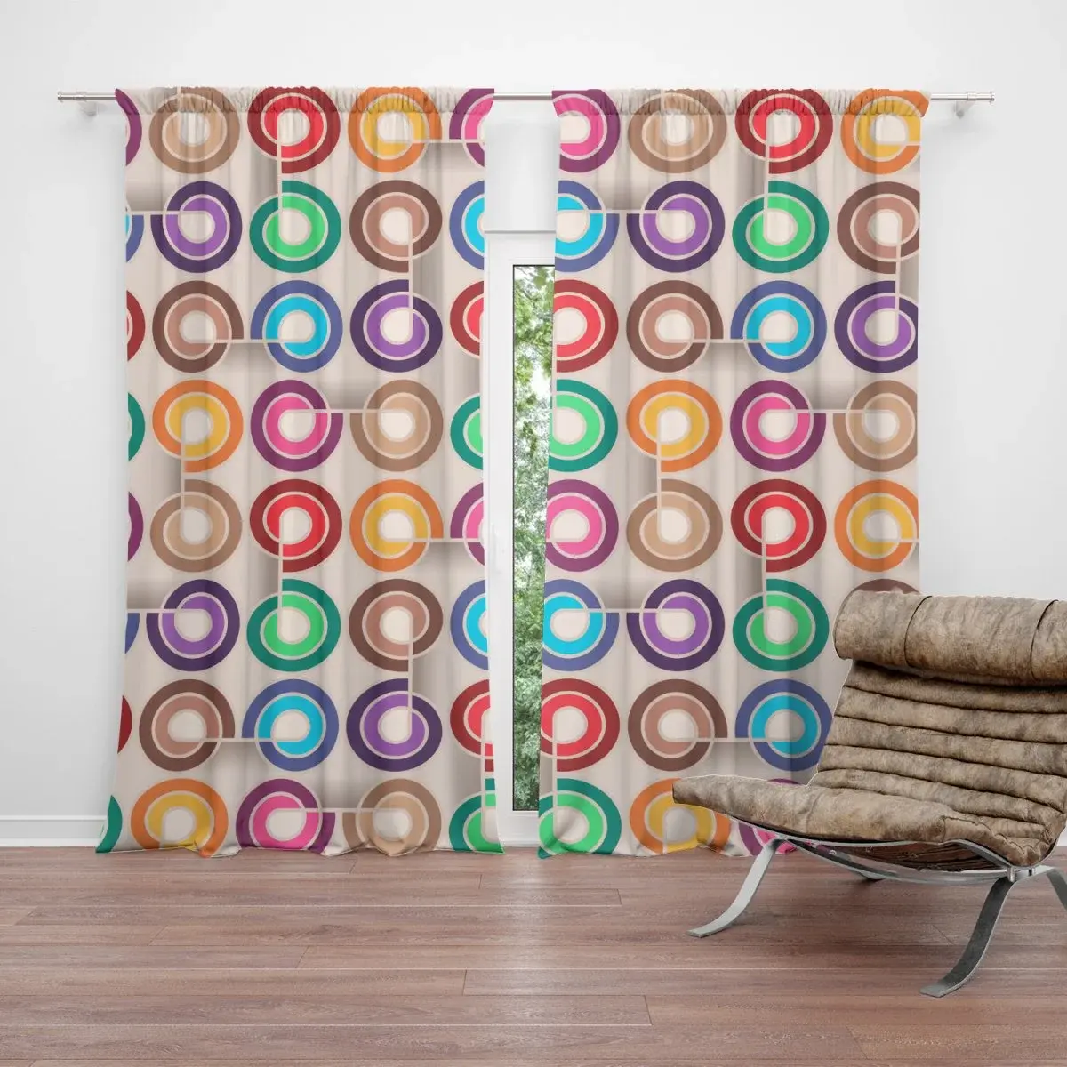Závěs Barevné spirály: 2ks 140x250cm