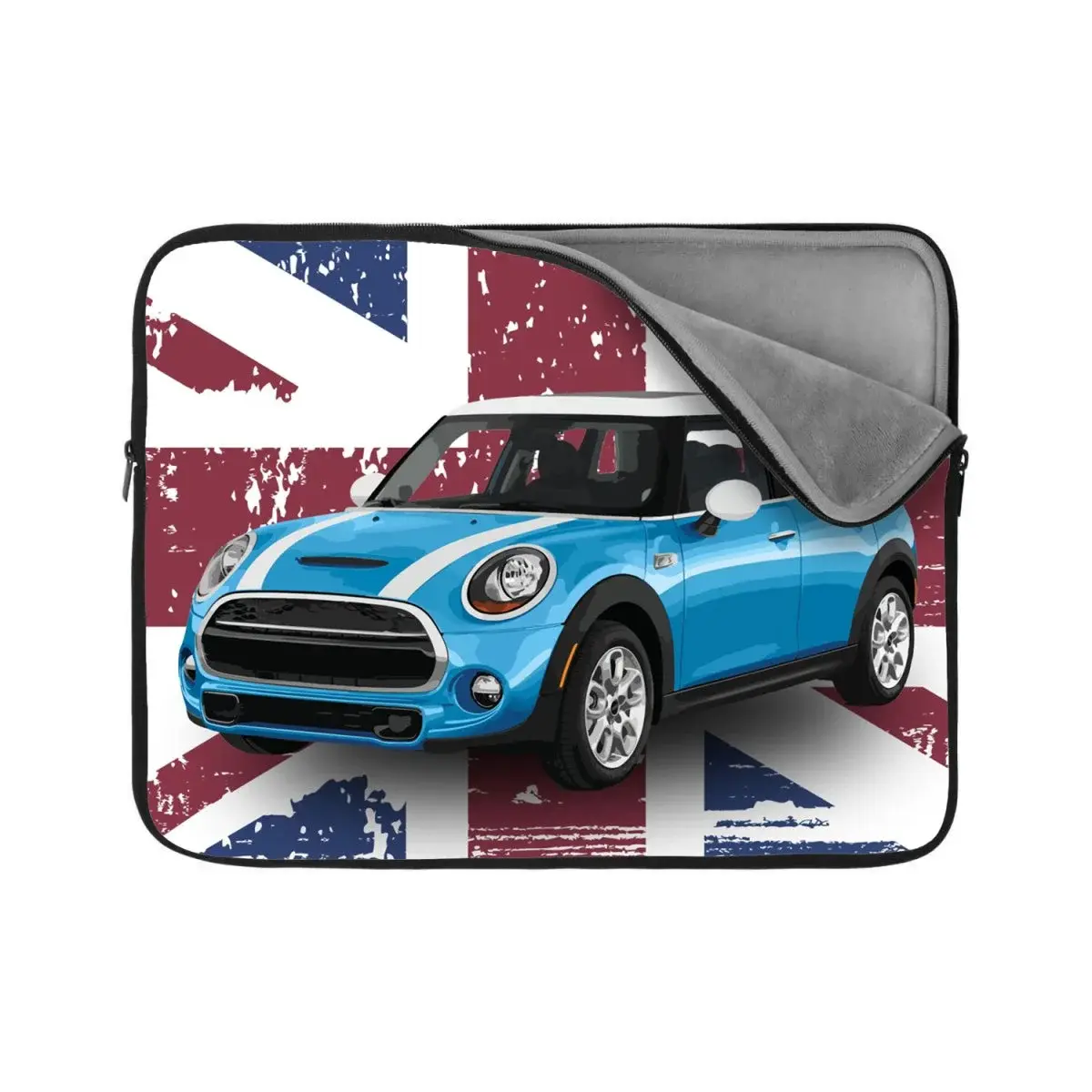 Obal na notebook Mini sedan Britská vlajka - 15,6"