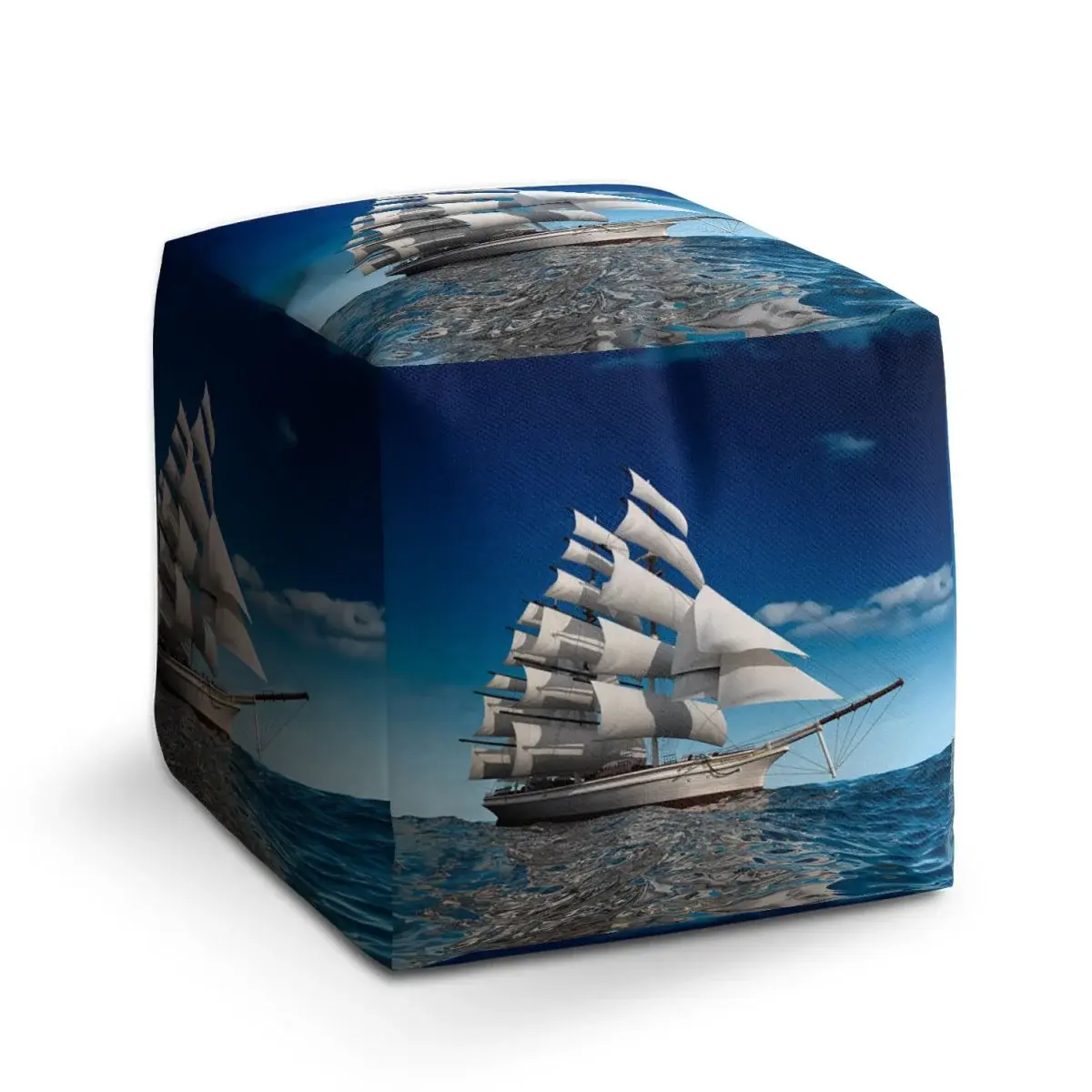 Taburet Cube Loď - 40x40x40 cm