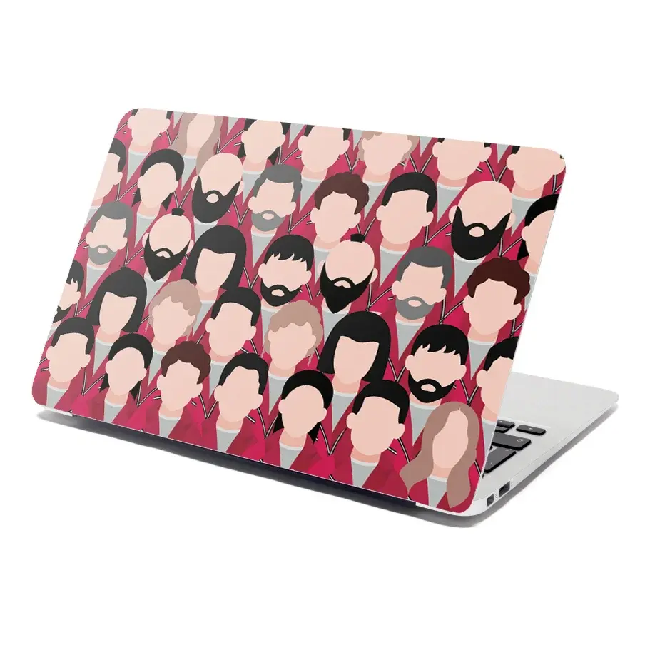 Samolepka na notebook Money heist Anonymní tváře - 38x26 cm