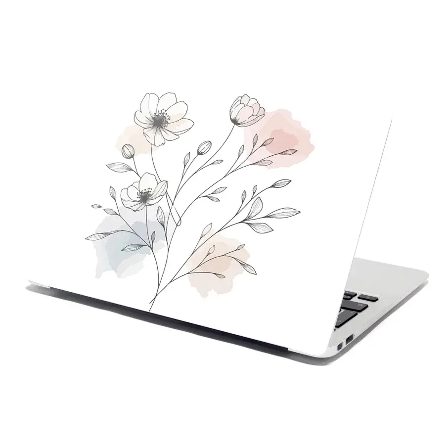Samolepka na notebook Květinová linie - 38x26 cm