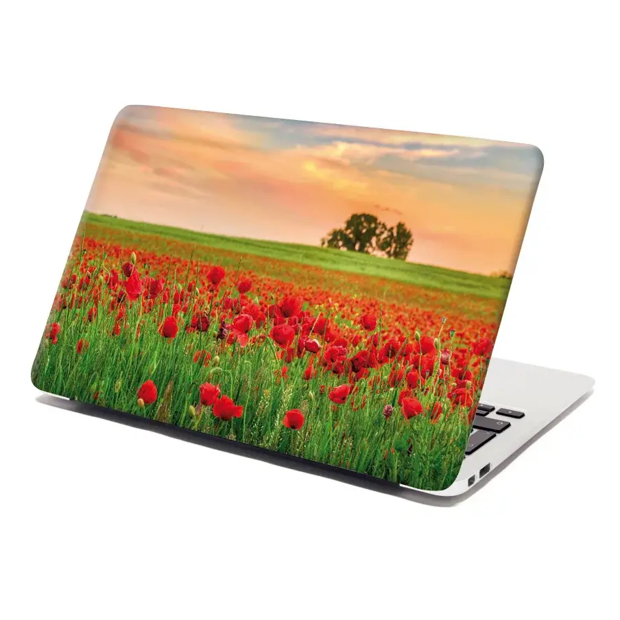 Samolepka na notebook Pole vlčích máků 2 - 38x26 cm