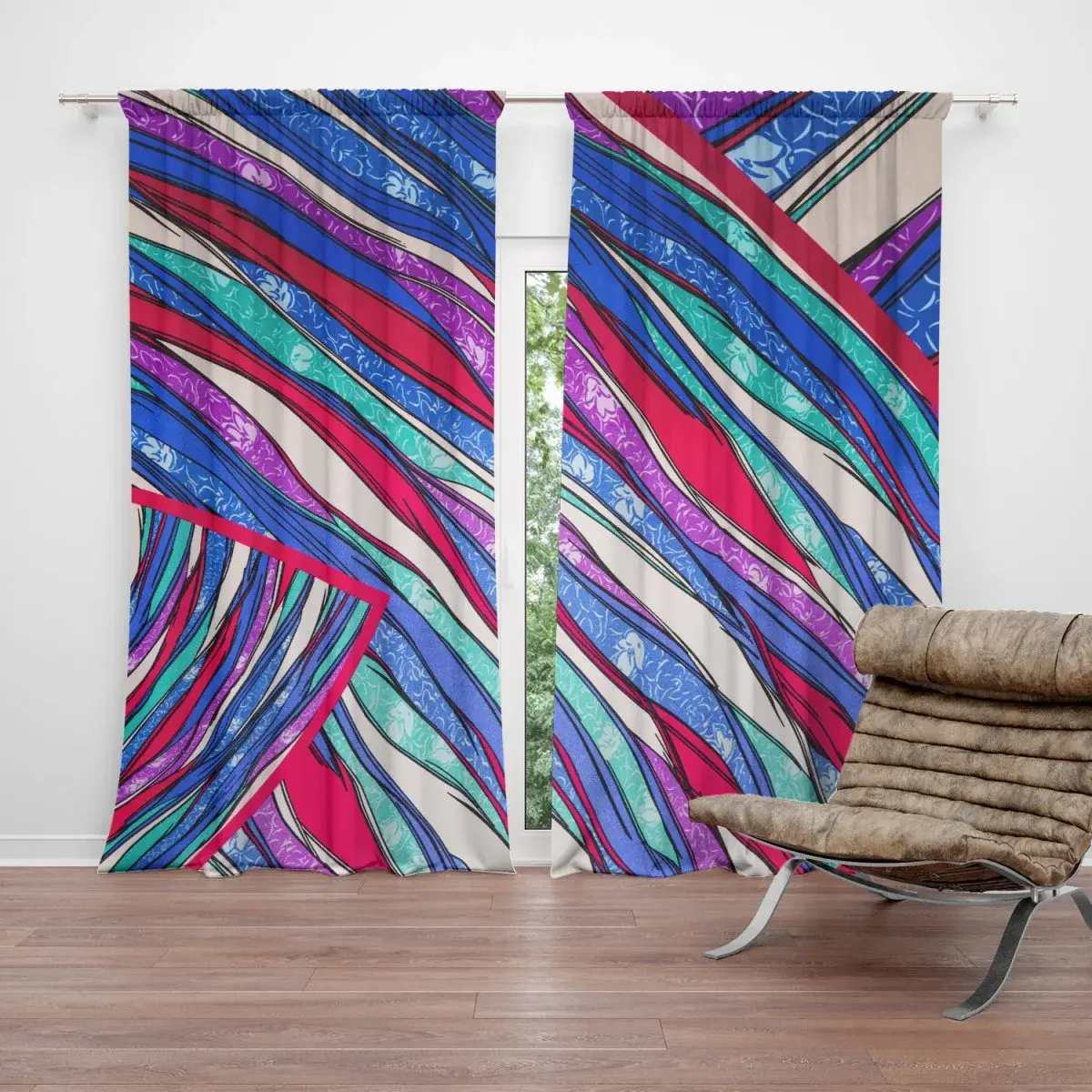 Závěs Pruhovaný motiv 2: 2ks 140x250cm