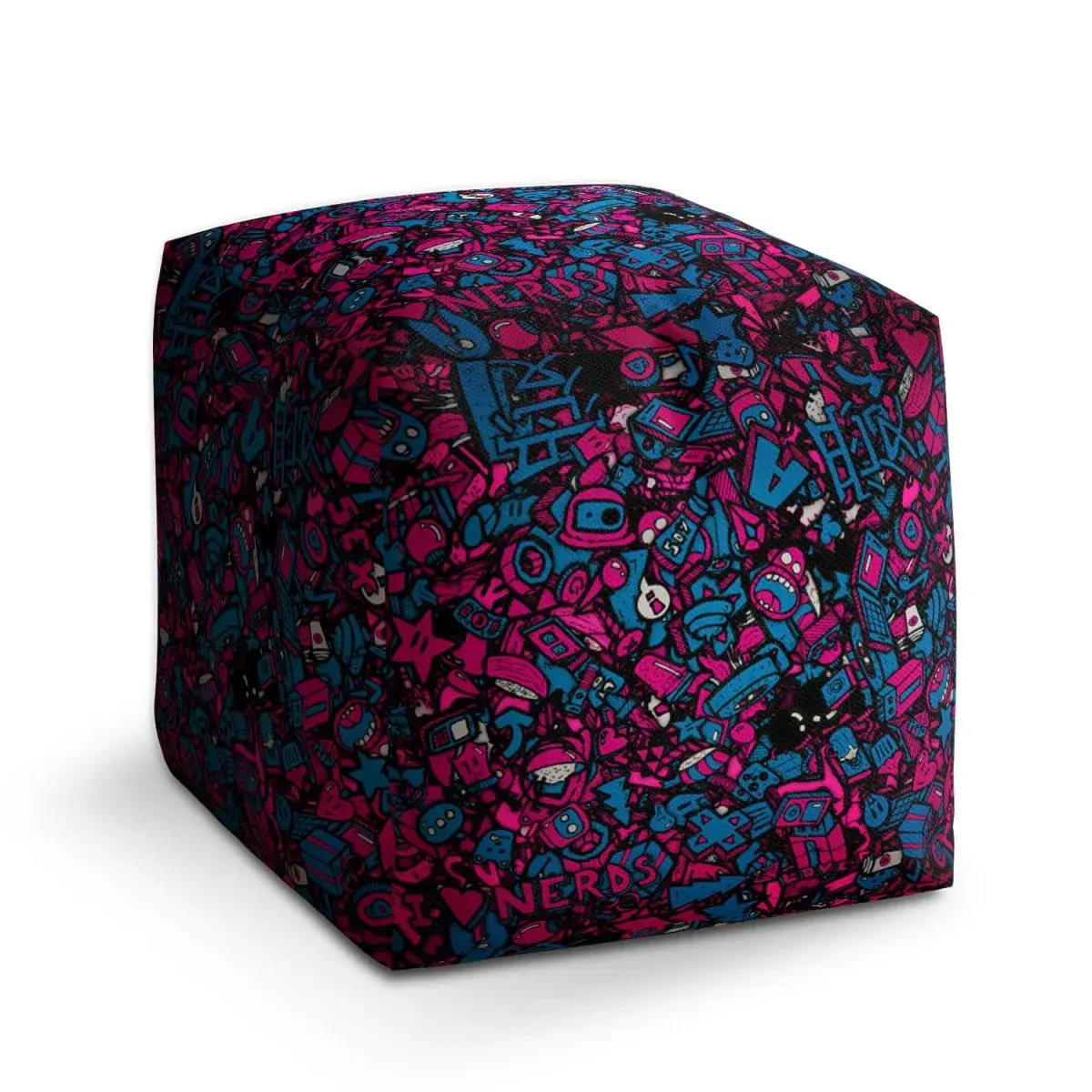 Taburet Cube Kreslené obrázky - 50x50x50 cm