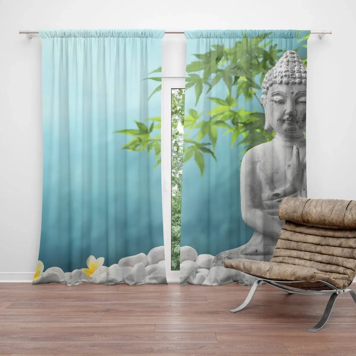 Závěs Buddha: 2ks 140x250cm